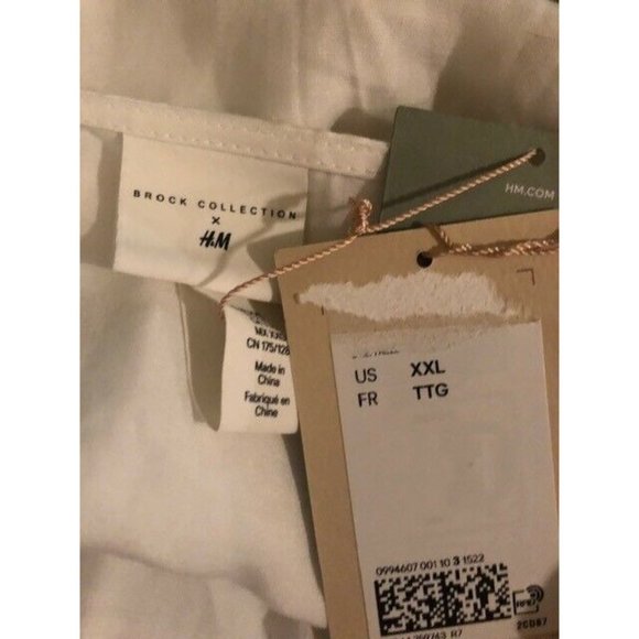 NWT BROCK COLLECTION X H&M COLLABORATION WHITE TIE FRONT LONG SLEEVE TOP SZ XXL - Picture 9 of 9
